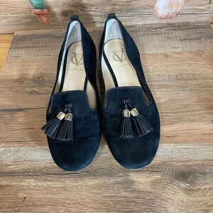 VC signature Nancy loafer black calf hair suede with tassels